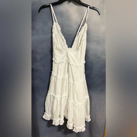 Polly white tiered lined dress tag says size 12 but I am guessing girls EUC - Picture 7 of 8